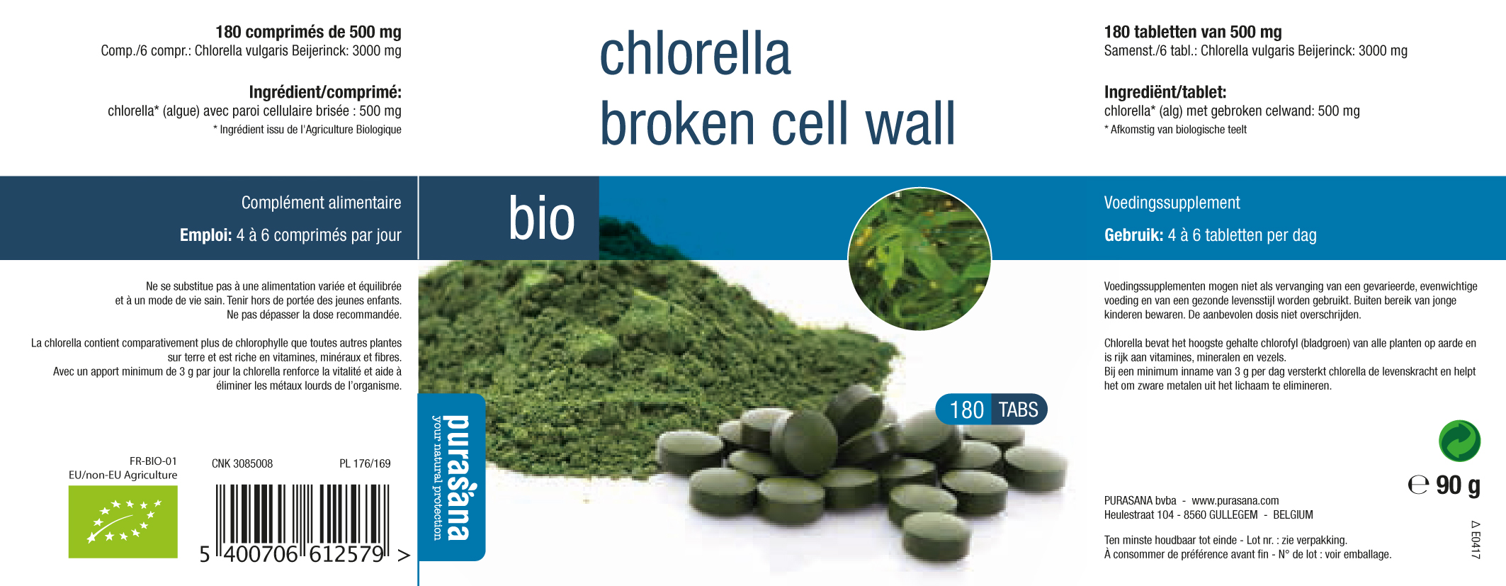 chlorella tabletten verpakking