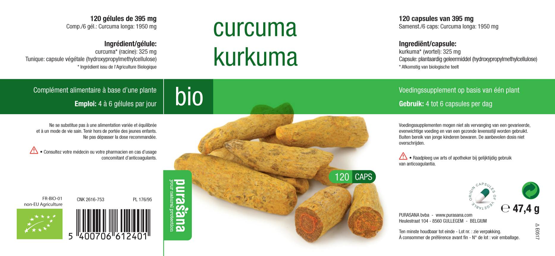 kurkuma capsules verpakking