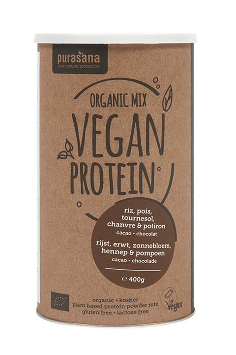 Vegan Protein erwt, rijst, zonnebloem, hennep, pompoen - chocolade